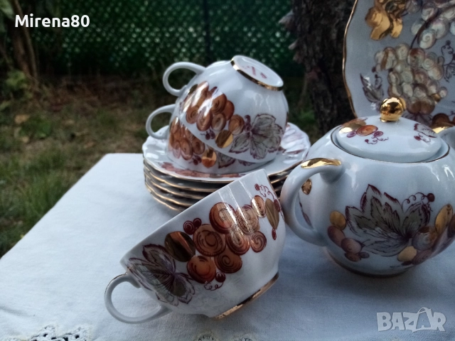 * Золотой виноград - ЛФЗ * - пълен сервиз за чай !, снимка 4 - Сервизи - 51952036