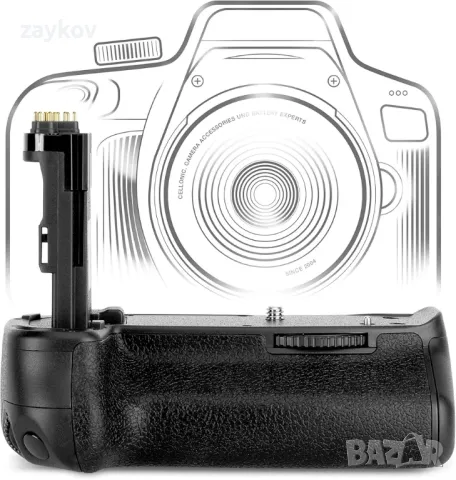 Power Grip, съвместим с Canon EOS 6D, BG-E13 Battery Grip, Battery Grip, снимка 6 - Батерии, зарядни - 47476509