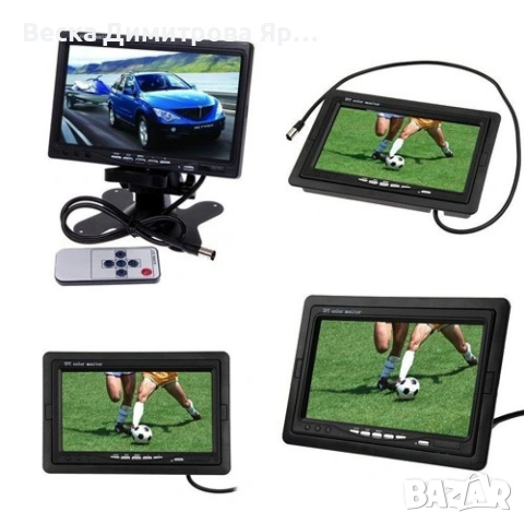 Монитор за кола с 7 инча LCD дисплей, HD 800 x 480 p и 2 AV изхода PK LCD2, снимка 5 - Аксесоари и консумативи - 53975095