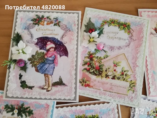 Коледни картички РЪЧНА изработка, снимка 4 - Коледни подаръци - 56425619