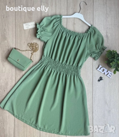 дамска рокля с чантичка в розово и зелено, снимка 2 - Рокли - 51767875