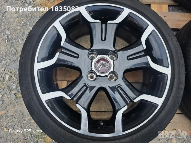 Лети джанти 17ки 4х108 Citroen + летни гуми 205/45/17 GoodYear, снимка 5 - Гуми и джанти - 55847844