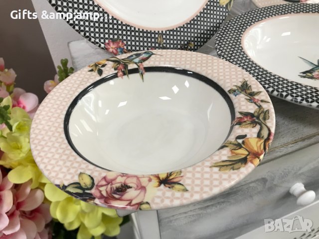 Порцеланов сервиз за хранене с птици - 24 части, снимка 7 - Сервизи - 37442180