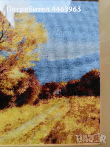 гоблен ,, Слънчева есен",  22/17 см, снимка 17 - Гоблени - 51230477