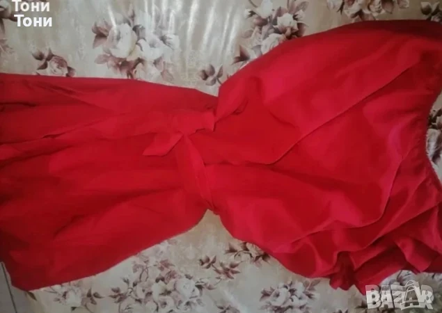 Нова Червена Рокля с Едно Рамо М , снимка 2 - Рокли - 50775807