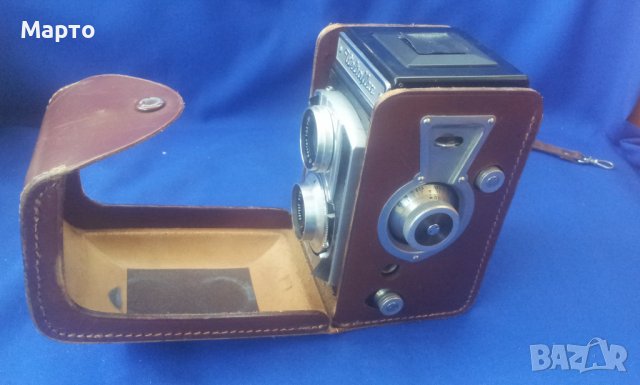 Ретро фотоапарат 1955 г ГДР WELTAFLEX с кожен калъф, ремък и триногата си