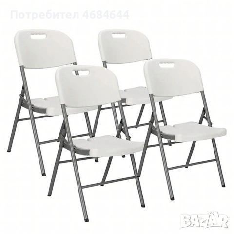 Комплект 4 броя сгъваеми кетъринг столове за градина и събития - удобни и издръжливи, снимка 4 - Столове - 53205066