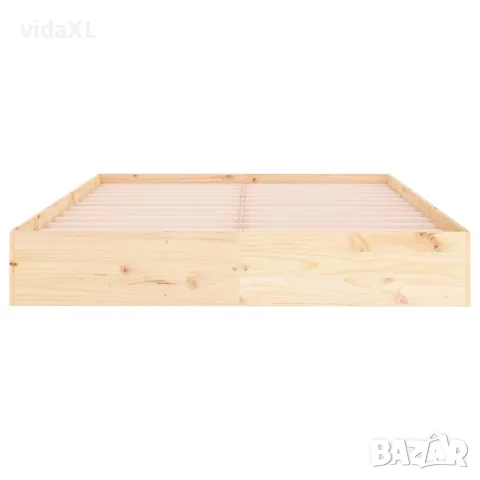 vidaXL Рамка за легло без матрак, масивна дървесина, 140x200 см, снимка 5 - Спални и легла - 56147936
