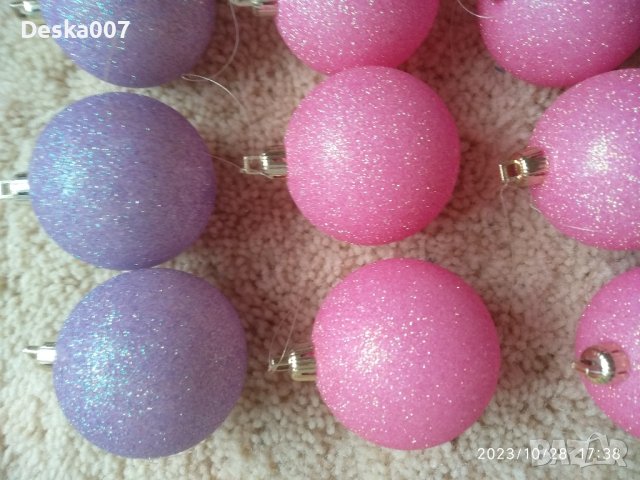 Розови лилави Сребърни топки, снимка 2 - Декорация за дома - 42757968