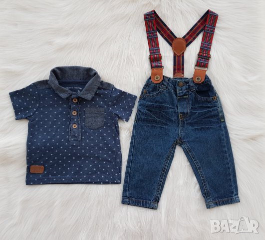 Дънки и блуза за бебе 6 месеца, снимка 11 - Комплекти за бебе - 38006823