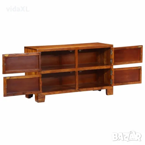 vidaXL Шкаф за обувки 90 x 35 x 55 см Солидно акациево дърво Кафяво, снимка 2 - Шкафове - 56147502