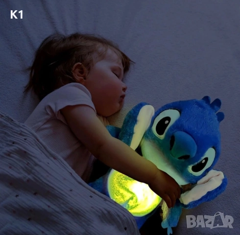 Дишащ Стич, Плюшена играчка Стич дишащ, 30см, снимка 2 - Плюшени играчки - 53035652