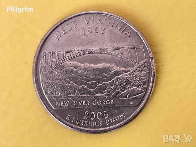 САЩ 25 цента 2005 г.(Р), West Virginia.