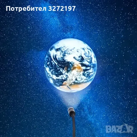 Комплект проекторна лампа "Планета": Земя, Луна, Юпитер - 360° въртяща се LED лампа - захранвана от , снимка 6 - Прожектори - 47994487