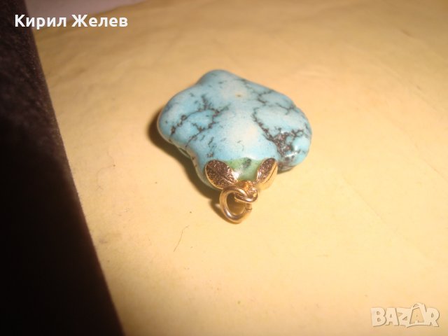 СТАРА ВИСУЛКА РЕТРО МЕДАЛЬОН от НАТУРАЛЕН ТЮРКОАЗ 60431, снимка 5 - Антикварни и старинни предмети - 35596708