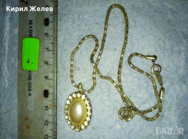 ПОСРЕБРЕНО НЕЖНО ВИНТИДЖ КОЛИЕ с ЕЛЕГАНТЕН МЕДАЛЬОН с ИСКРЯЩИ КРИСТАЛЧЕТА 39253, снимка 4 - Колиета, медальони, синджири - 42090976