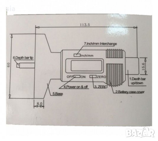 Дигитален дълбокомер за гуми, снимка 2 - Аксесоари и консумативи - 29897667