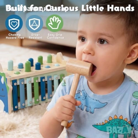 Нова Дървена образователна играчка за фина моторика с чукче и зъбни колела, снимка 3 - Образователни игри - 54042163