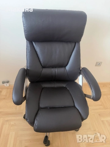 Кожен Офис стол кафяв lumber support