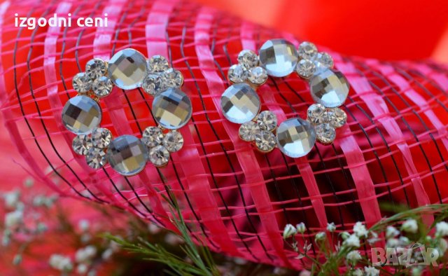 Нежни обеци с кристали по ухото- модел 3, снимка 1