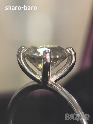 Златен пръстен с диамант 2.16 CT Fancy Color, снимка 10 - Пръстени - 50959073