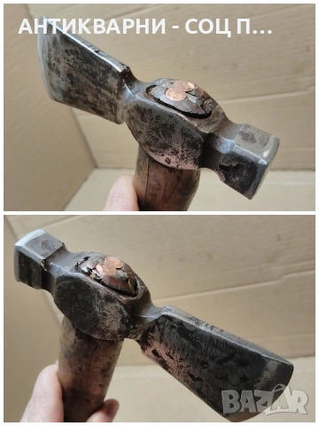 Стара Кована Френска Брадва с Чук / 0,7 кг. / НОМЕР 1782., снимка 7 - Антикварни и старинни предмети - 54001997