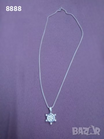 Сребърен синджир с висулка , снимка 4 - Колиета, медальони, синджири - 42206437