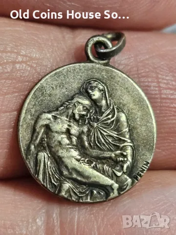 Стар френски дребен медальон, снимка 1