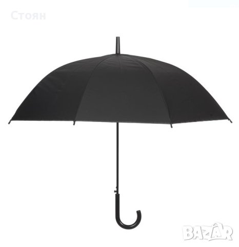 Чадър бастун за дъжд автоматичен черен 82 см, снимка 2 - Други - 42878144