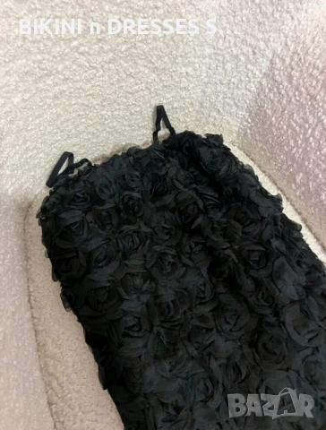 Черна рокля с цветя рози, снимка 4 - Рокли - 50298474