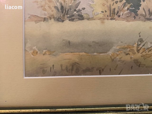 ЙОРДАН ГЕШЕВ 1907 - 1973 акварел/пейзаж, снимка 5 - Картини - 33910792