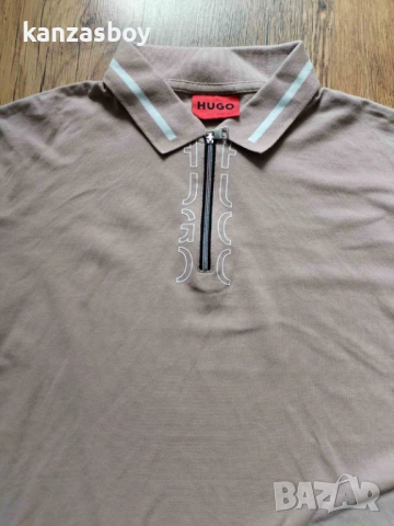 hugo dolmar 213 zip polo - страхотна мъжка тениска SLIM FIT КАТО НОВА ХЛ, снимка 2 - Тениски - 51500955