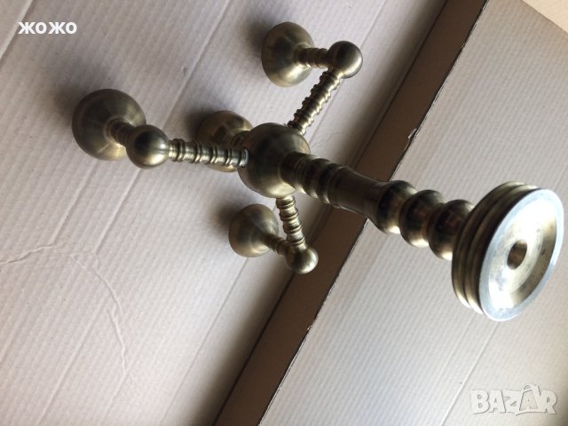  Свещник масивен - тежък от месинг, снимка 7 - Антикварни и старинни предмети - 34248128