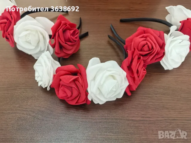 Дамски диадеми с цветя, снимка 2 - Аксесоари за коса - 56372274