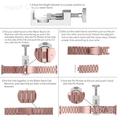 DIAMOND STEEL Каишка за смарт часовник Huawei Watch/Samsung/Apple/Xiaomi/Garmin/Amazfit/Casio/Honor, снимка 12 - Каишки за часовници - 47884823