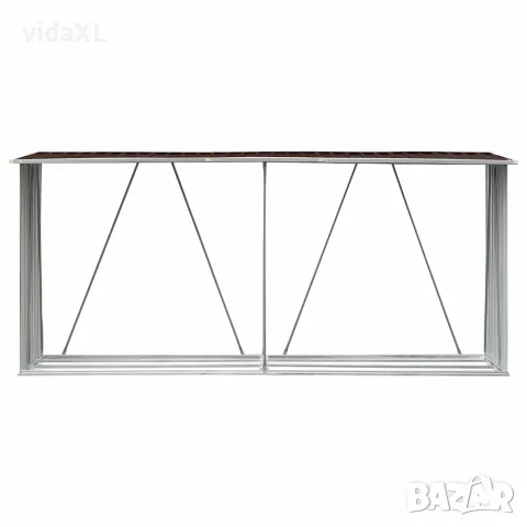 vidaXL Навес за дърва, поцинкована стомана, 330x84x152 см, кафяв, снимка 6 - Дърва за огрев - 56147679