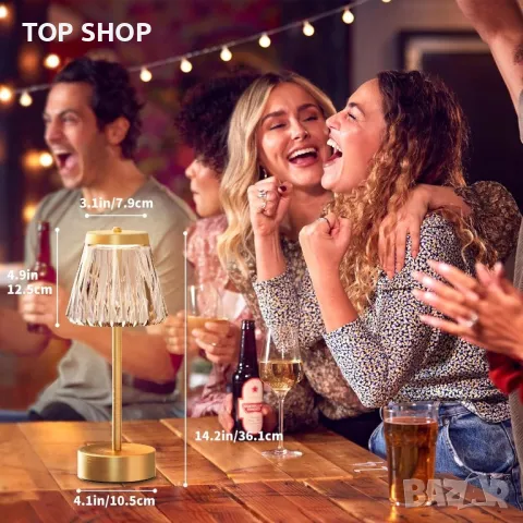 Beehero Настолна нощна лампа акумулаторна кристална с 5 RGB цвята, снимка 8 - Лед осветление - 49566522