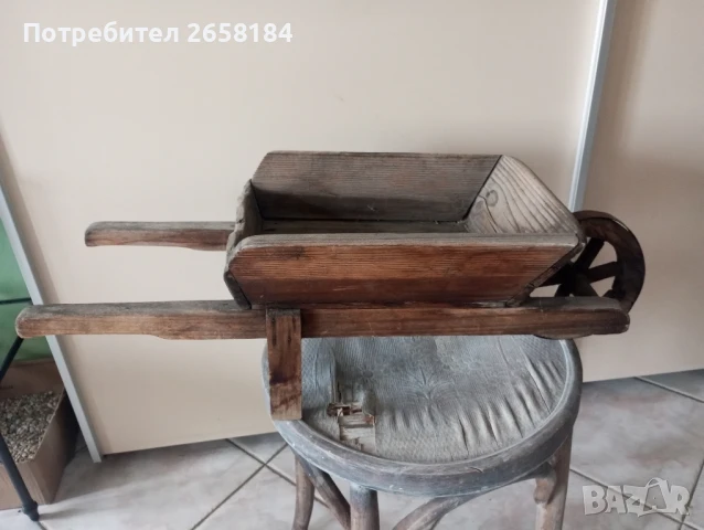 Ръчно изработена декоративна дървена каручка 70см., снимка 5 - Антикварни и старинни предмети - 51028338