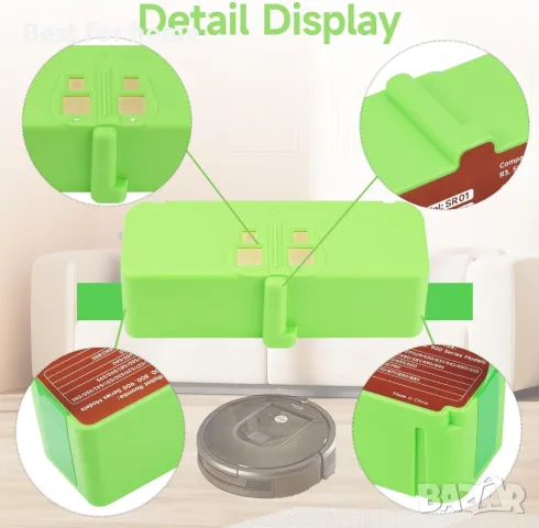 Батерия за iRobot Roomba от CITYORK 6700 mAh Li-ion, снимка 3 - Прахосмукачки - 49013447