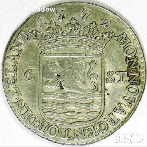 Монета Нидерландия 6 Стювера 1772 г., снимка 1 - Нумизматика и бонистика - 40503828