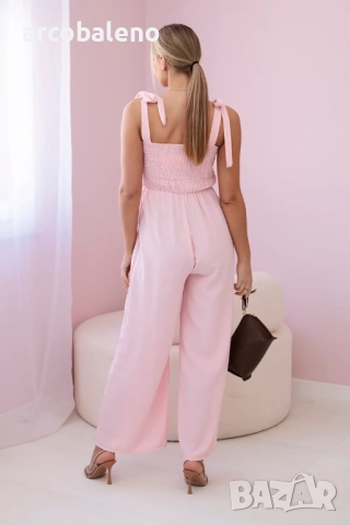 Дамски гащеризон с презрамки и горна част с волани, 6цвята , снимка 4 - Гащеризони - 46633852