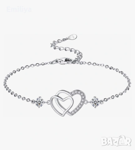 Сребърна гривна с камъчета