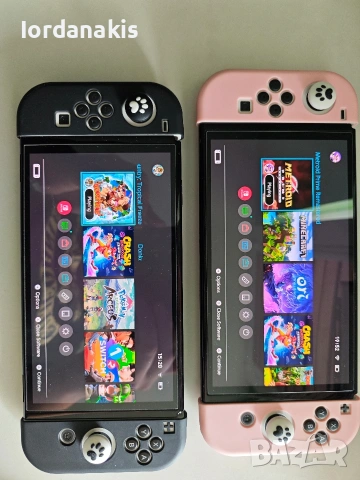 Nintendo switch oled, ОСТАНА 1 брой с розовия кейс. Хакнато., снимка 2 - Nintendo конзоли - 54306066