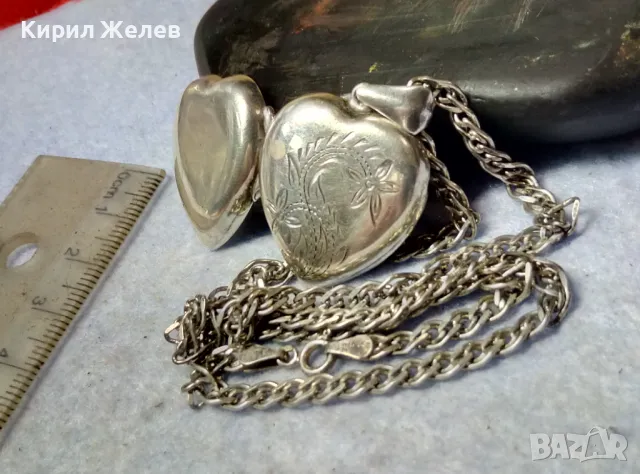 ФЛОРАЛНО ГРАВИРАН СРЕБЪРЕН ПЕНДАНТ СЪРЧИЦЕ Арт РАМКА За СНИМКИ със СРЕБЪРНА ВЕРИЖКА СРЕБРО 925 25980, снимка 11 - Колиета, медальони, синджири - 49734092