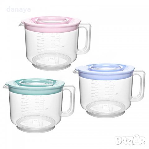 2846 Купа за миксер с капак и отвор против пръскане, 2 литра, снимка 8 - Съдове за готвене - 36610158