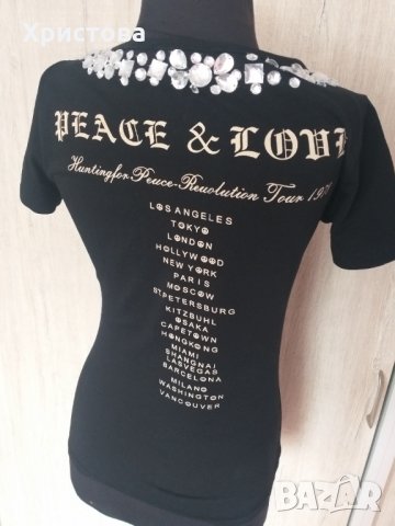 Ефектна тениска с камъни - 20,00лв., снимка 6 - Тениски - 30554403