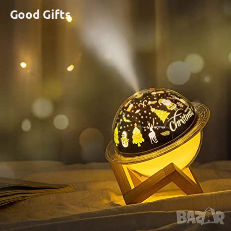 Коледен Арома дифузер + проектор , овлажнител с проектор коледна нощна лампа , арома лампа, снимка 2 - Овлажнители и пречистватели за въздух - 38269666