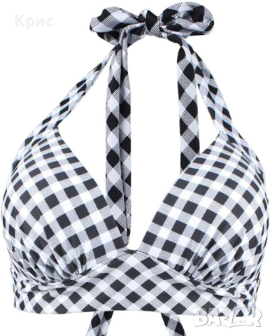 Бански костюм от две части с висока талия, размер L, снимка 3 - Бански костюми - 44610898