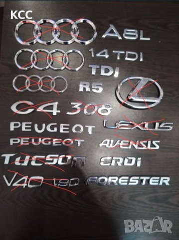 Емблеми Audi, VW, Citroën, Peugeot, Lexus, Toyota,Subaru,Hyundai,Volvo, снимка 1 - Части - 31536962