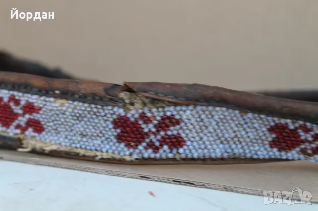 Колан с мъниста и кожа за народна носия, снимка 3 - Антикварни и старинни предмети - 50209863